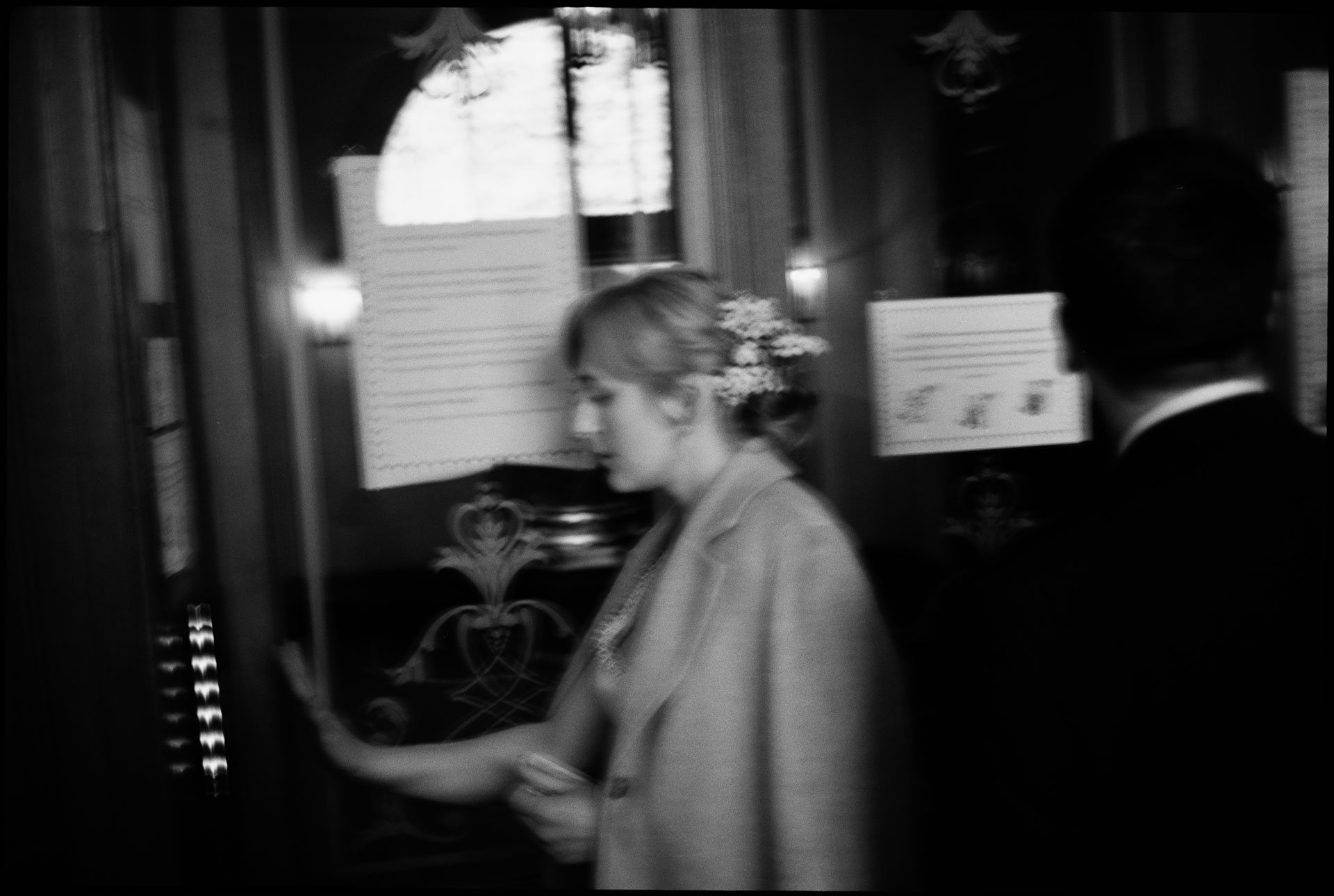 The bride at the registry office, in black and white, Irena & Peter wedding in Berlin